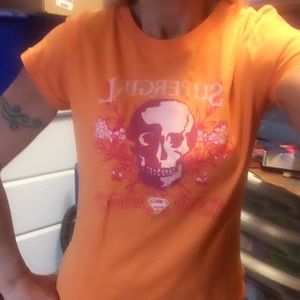 NWT Bright orange Supergirl tee